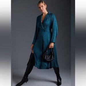 Anthropologie Wrap Dress Teal